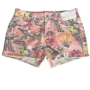 Arizona Jean Co. Womens Juniors 5 Shortie Shorts Low Rise Tropical Print NWT